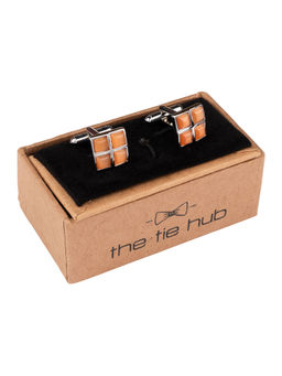 The Tie Hub - Orange Squares Stone Cufflinks
