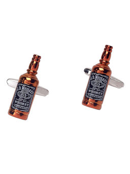 The Tie Hub - Whisky Bottle Orange Cufflinks