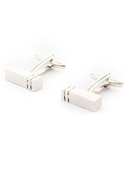 The Tie Hub - Rectangular 2 Line Pipe Cufflinks