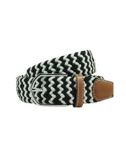 The Tie Hub - Wave Black Elasticated Woven Belt