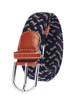 The Tie Hub - Wave Blue Grey Black Elasticated Woven Belt