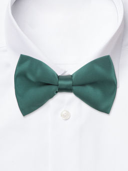The Tie Hub - Solid Green Microfiber Bow Tie