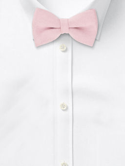 The Tie Hub - Solid Pink Suede Bow Tie