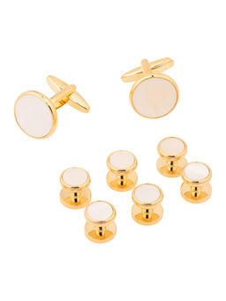 The Tie Hub - Mother of Pearl Gold Cufflinks & Button Tuxedos
