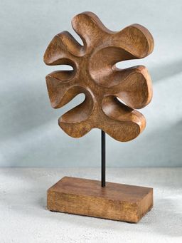 Fabindia - Brown Natural Advik Mango Wood Flower Showpiece