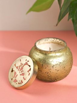 Fabindia - Gold Candle Glass Container Candle