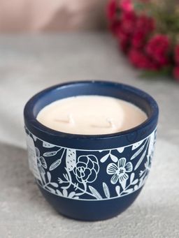 Fabindia - Navy Blue Gulika Wax Container Candle