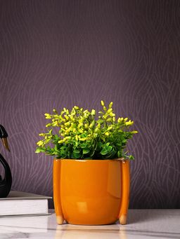 Tayhaa - Mustard Solid Ceramic Planter