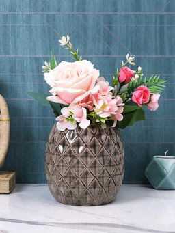 Tayhaa - Grey Brown Diamond Prism Engraved Planter