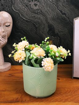 Tayhaa - Green Pastel Spherical Ribbed Planter