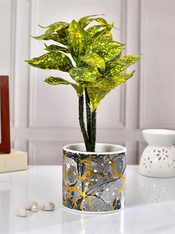 Tayhaa - Grey & Gold Abstract Planter