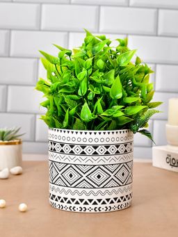 Tayhaa - Black & White Ceramic Indoor Planter