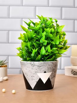 Tayhaa - Grey Geometric Ceramic Planter