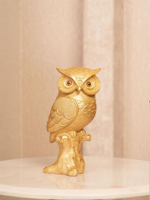HOME 360 Symbol Of Wisdom And Knowledge Golden Owl Statue