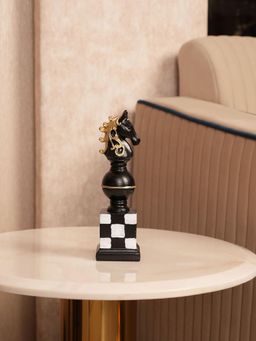 HOME 360 - Black Regal Chess Knight Sculpture
