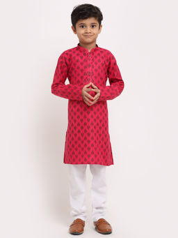 Kraft India - Boys Pink Printed Cotton Kurta
