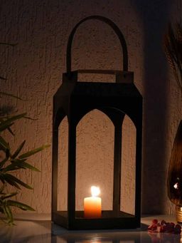 At Home by Nilkamal - Classic Arch Metal Lantern (Black)