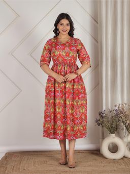ARAMYA - Soft Cotton Paisley Print Dress