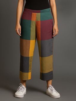 EARTHWEAR - Checks Multicolour Handloom Cotton Pant