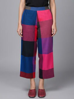 EARTHWEAR - Checks Handloom Cotton Multicolour Pant