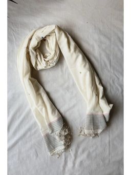 Sutra Art of Clothing - Handloom Cream Choked Jamdani Dupatta