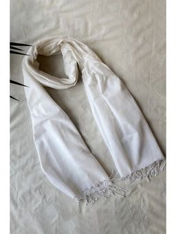 Sutra Art of Clothing - Handloom Plain White Dupatta