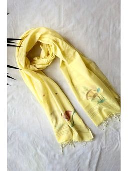 Sutra Art of Clothing - Handloom Yellow Iris Ful-Lata Jamdani Dupatta