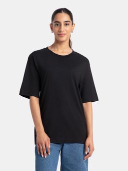 Jockey - A156 Women Super Combed Cotton Oversized T-Shirt - Black