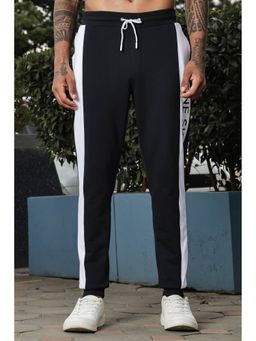 ONE SKY - Men Black Typography Print Cotton Blend Joggers