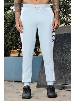 ONE SKY - Men Blue Typography Print Cotton Blend Joggers