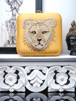 NR by Nidhi Rathi - Embellished Beige Clutch