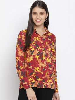 Oxolloxo - Fireblez Floweret Print Women Shirt