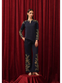 AMOSHI - Navy Blue Tropical Co-Ord (Set of 2)