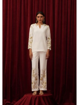 AMOSHI - White Tropical Co-Ord (Set of 2)