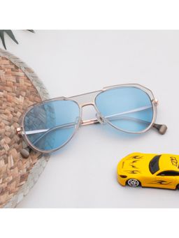 TED SMITH - Unisex Candy Blue Metal with Tr90 Sunglasses with Polarized Lenses