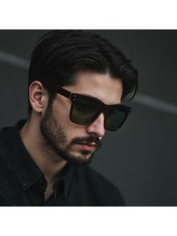 TED SMITH - Unisex Green Premium Italian Acetate Sunglasses with Polarized Lenses