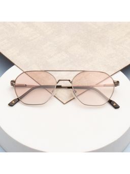 TED SMITH - Unisex Light Brown Metal Sunglasses with Polarized Lenses