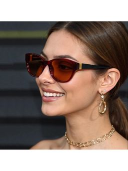 TED SMITH - Women Brown Premium Italian Acetate Sunglasses with Polarized Lenses