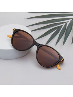 TED SMITH - Women Brown Premium Italian Acetate Sunglasses with Polarized Lenses