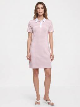 Cover Story - Pink Stripes Half Sleeves A-Line Dress