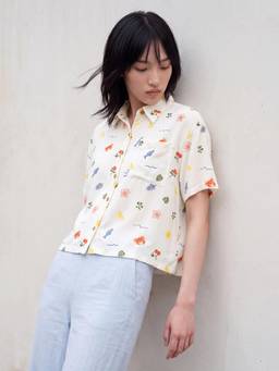 max - Off White Printed Half Sleeves Regular Shirt