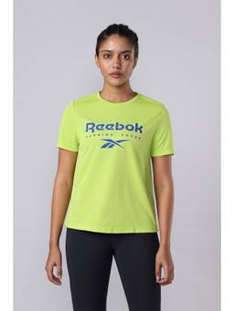 Reebok - Green Typography Half Sleeves Regular T-Shirt