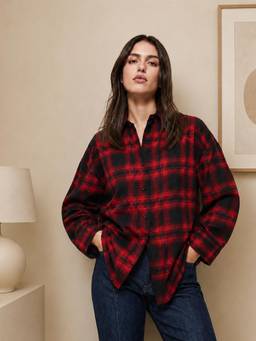 PINACOLADA - Red Checks Full Sleeves Relaxed Shirt