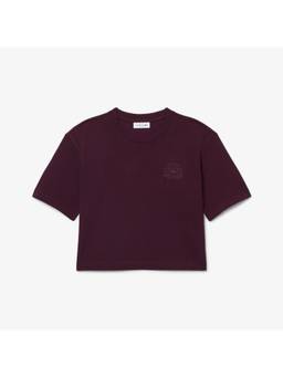Lacoste - Brown Solid/Plain Half Sleeves Relaxed T-Shirt