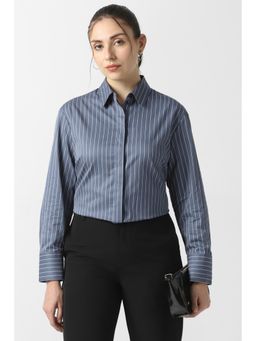 Van Heusen - Blue Stripes Full Sleeves Regular Shirt