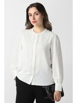 Van Heusen - White Solid/Plain Full Sleeves Regular Shirt