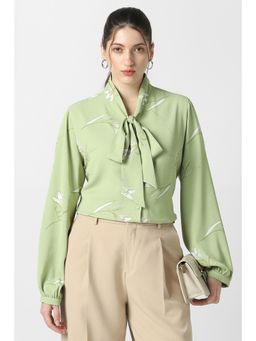 Van Heusen - Green Printed Full Sleeves Regular Shirt