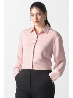 Van Heusen - Pink Textured Full Sleeves Regular Shirt