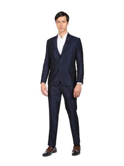 AD By Arvind - Men Navy Single Breasted Two Piece Suit (Set of 2)