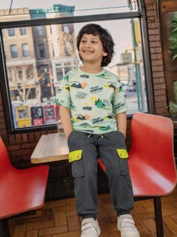 Somersault - Boys Multi-Color Cotton Printed T-Shirt with Pant